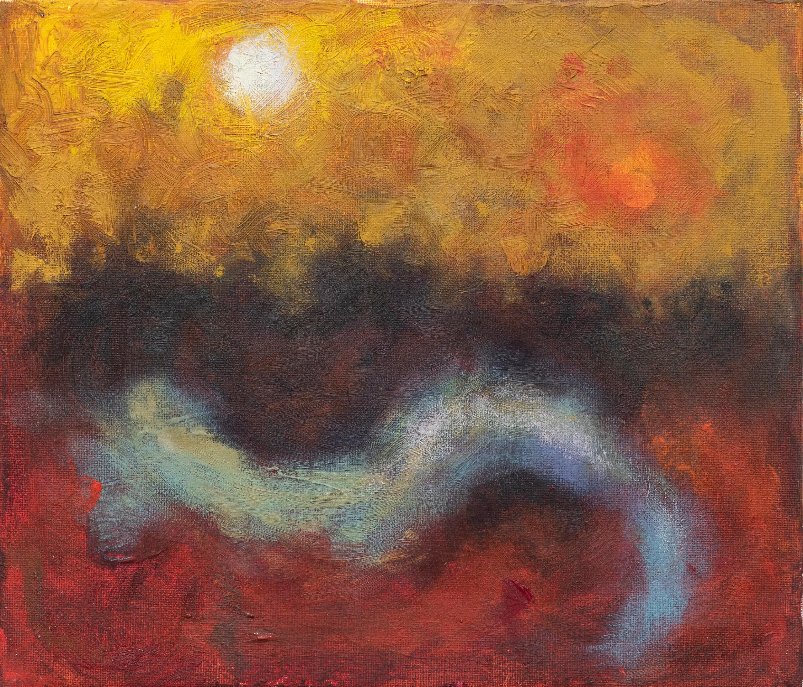 Triple Sun, Oil on canvas, 2020, 26 × 30 cm